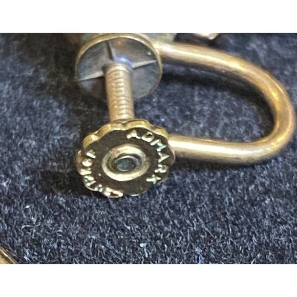 1960's Admark Set 15" Necklace 8" Bracelet Earrings 1-20 12KGF Gold Tone Onyx - Picture 5 of 6